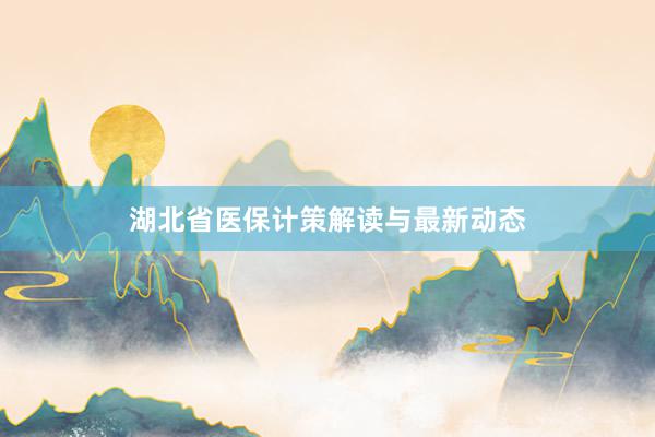 湖北省医保计策解读与最新动态